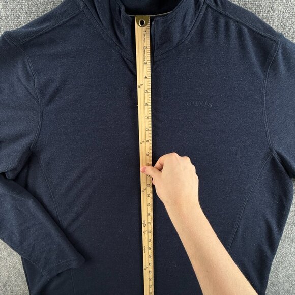 Orvis 1/4 Zip Sweatshirt Men 2XL Blue Soft Stretch Lightweight Rayon Blend Adult - Picture 4 of 13